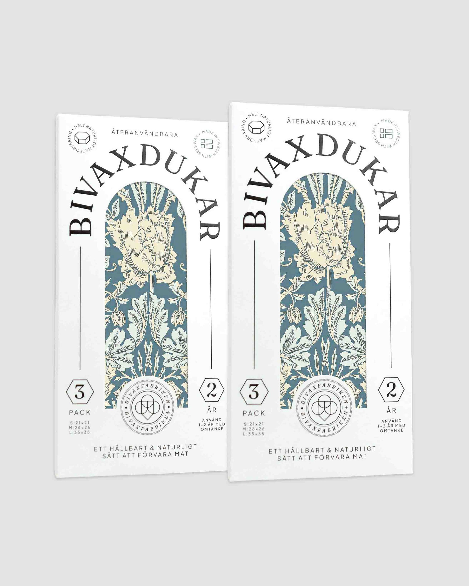 3-pack Bivaxdukar – Blådis