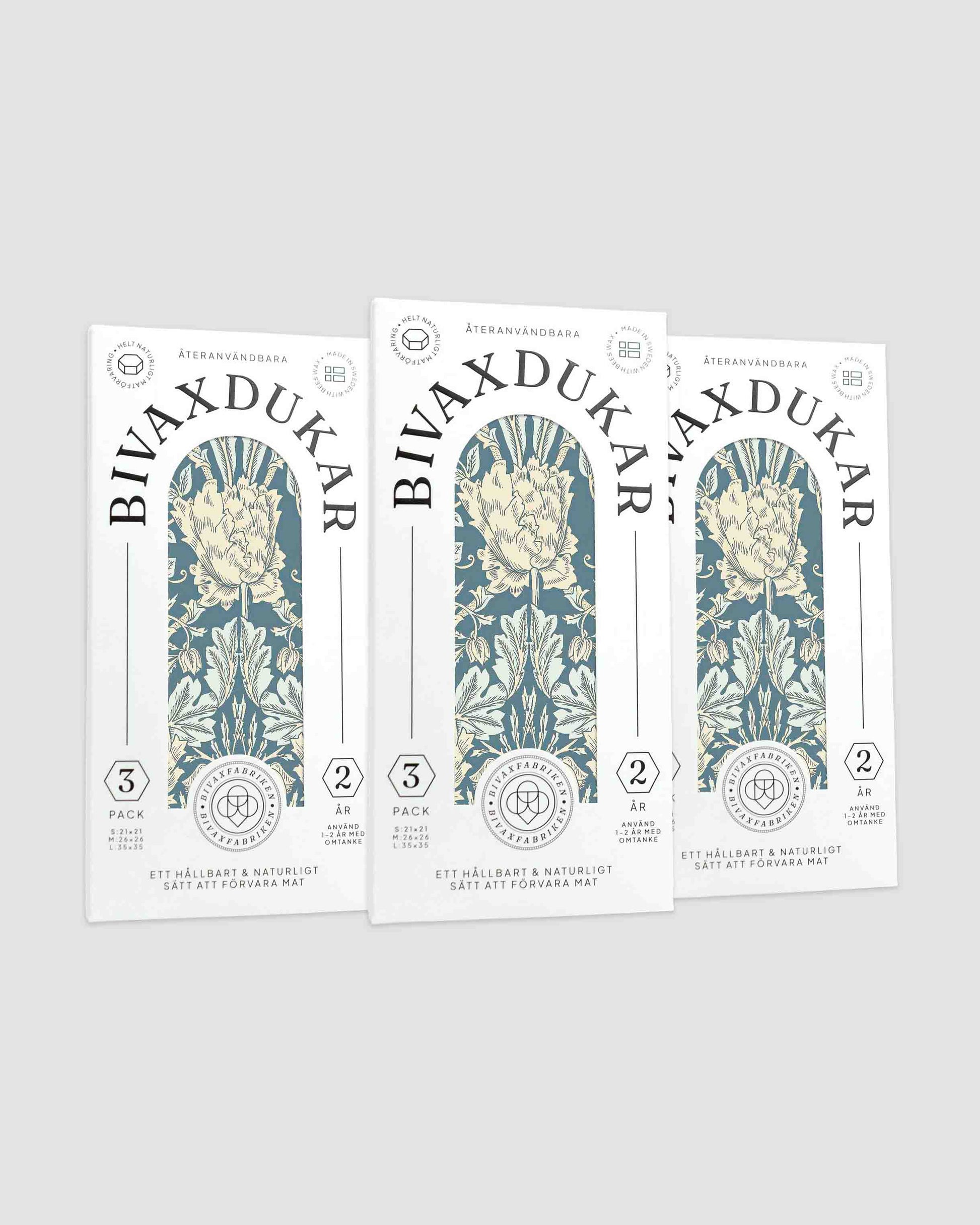 3-pack Bivaxdukar – Blådis