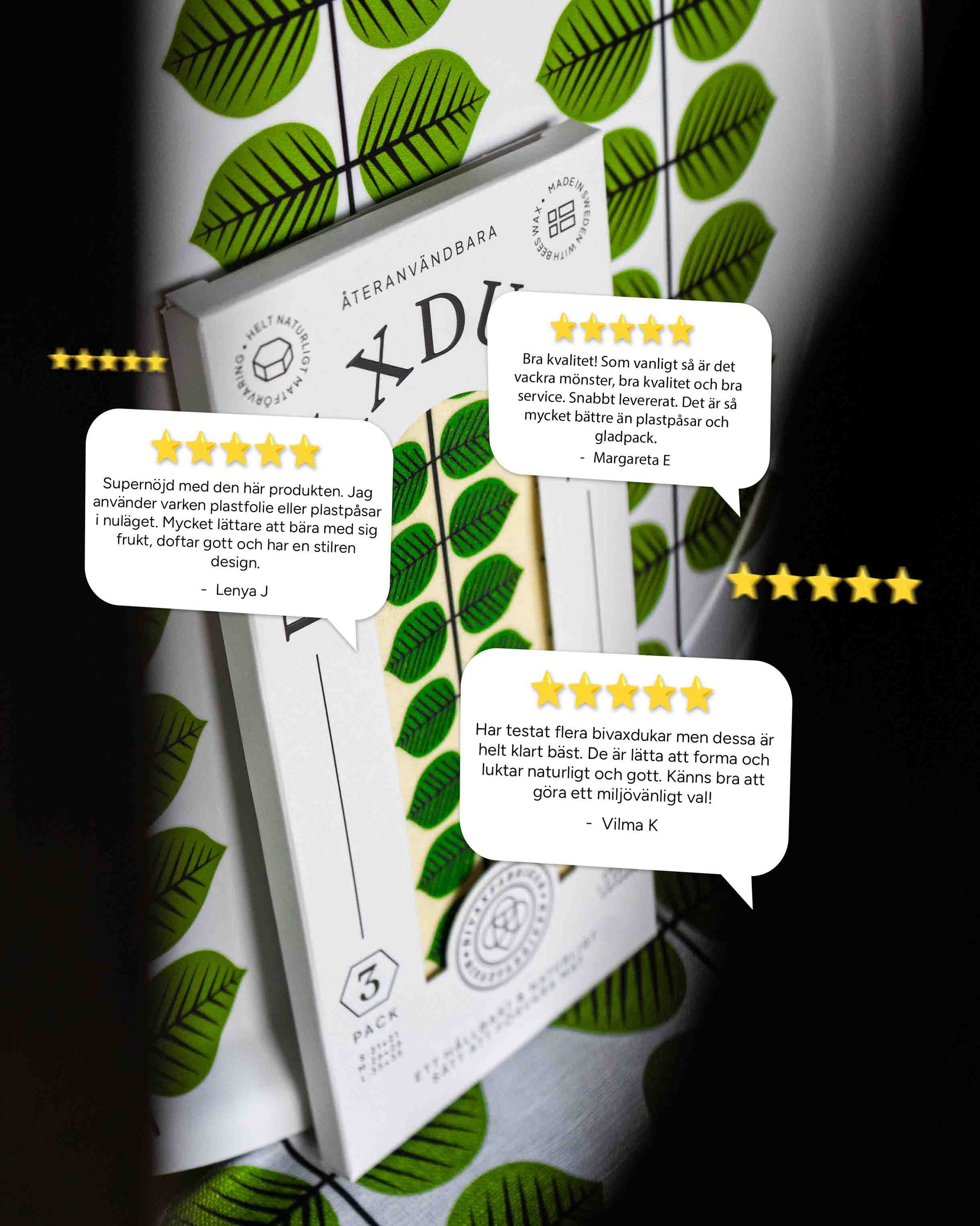 3-pack Bivaxdukar – Blådis